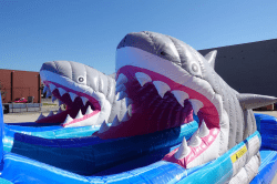 18ft shark beach dual lane center climb inflatable water slide 434 1 18ft Shark Beach Dual Lane Center Climb Inflatable Water Sli