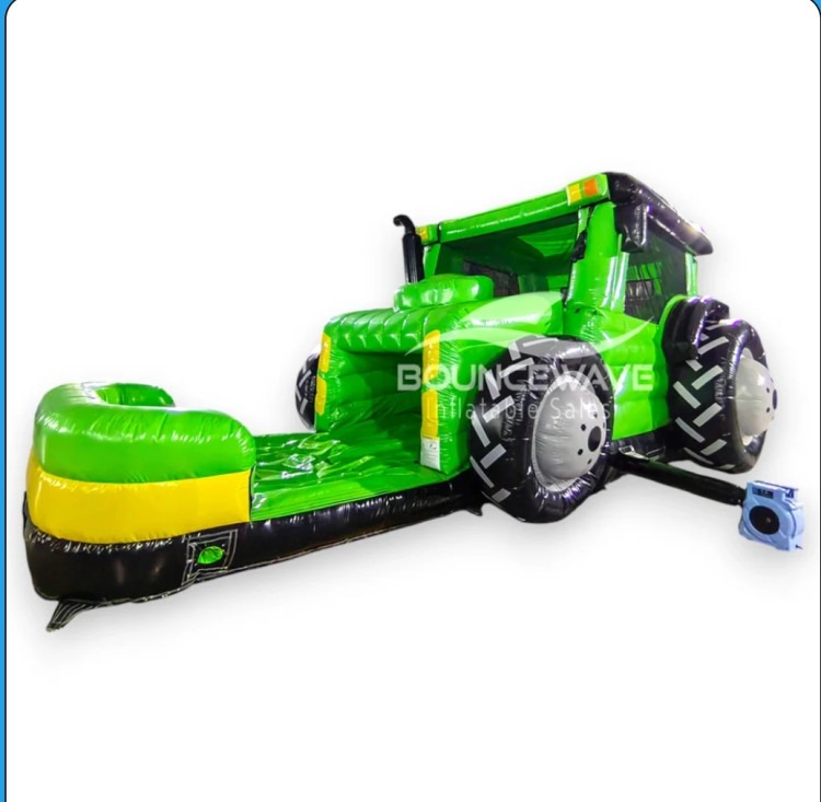 Green Tractor Inflatable Combo (Wet/Dry)