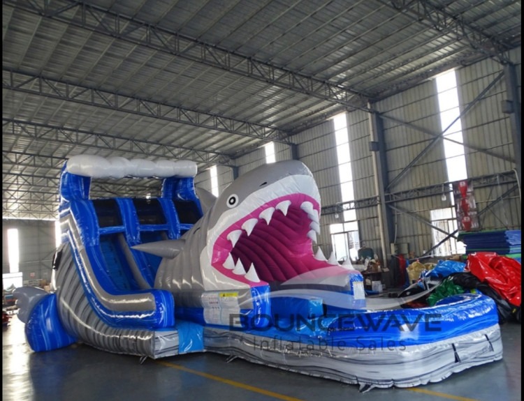 16FT Shark Dual Lane waterslide