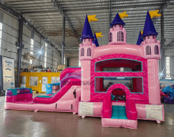 grand royal castle commercial econo inflatable combo wetdry 316601 1 Grand Royal Castle Dual Lane Commercial Inflatable Combo (We